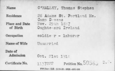 1918 > O'MALLEY, Thomas Stephen