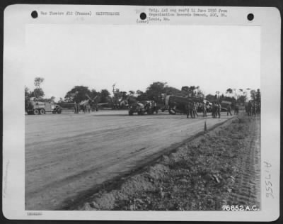 Thumbnail for Refueling > Republic P-47S Are Refueled As The Pilots Stand By To Take Off From This Airfield At St. Pierre Du Mont, Normandy, France.