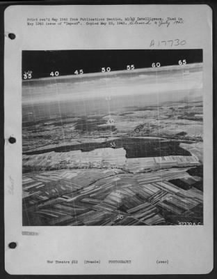 Operations & Mapping > This Aaf-Made Photo With Superimposed Merton Grid Was One Of The Many That Helped Our Artillery Mash Up Enemy Positions Before The February 1945 Thrust Across The Saar.  Obliques Like This Are Keyed To A Map; Figures At Bottom Of This Photo Refer To Map G