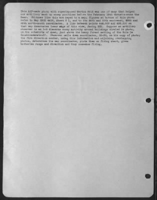 Operations & Mapping > This Aaf-Made Photo With Superimposed Merton Grid Was One Of The Many That Helped Our Artillery Mash Up Enemy Positions Before The February 1945 Thrust Across The Saar.  Obliques Like This Are Keyed To A Map; Figures At Bottom Of This Photo Refer To Map G