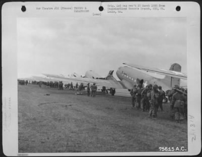 Thumbnail for General > Troops Of The 439Th Troop Carrier Group Await The Signal To Board The Douglas C-47'S At An Airbase Somewhere In France.  19 December 1944.