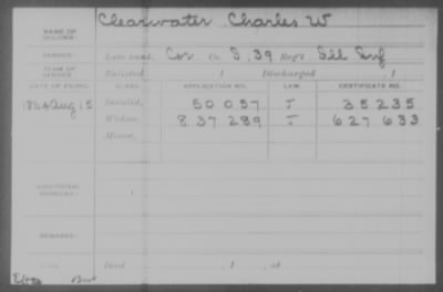 Company I > Clearwater, Charles W.