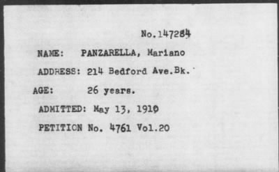 1910 > PANZARELLA, Mariano