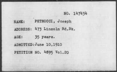 1910 > PETRUCCI, Joseph