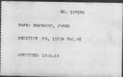 1914 > SHANAHAN, JAMES