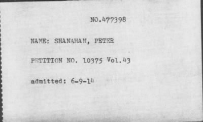 1914 > SHANAHAN, PETER
