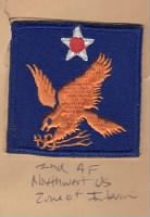 Army Patches:  2nd Air Force, Northwest, US Zone of the Interior
