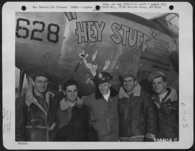 General > The Pilot And Ground Crew Of The 367Th Fighter Group, Beside Their Lockheed P-38 'Hey Stuff' At An Air Base In France.  10 November 1944.