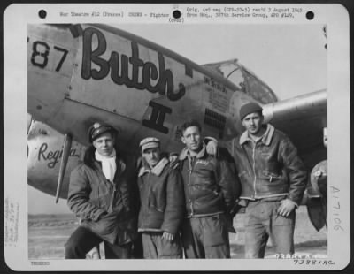 General > Pilot And Ground Crew Of The 367Th Fighter Group, Beside Their Lockheed P-38 'Butch Ii' At An Air Base In France.  10 November 1944.