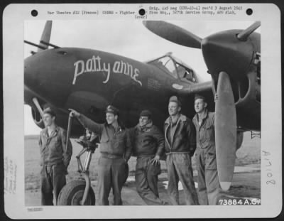 General > Pilot And Ground Crew Of The 367Th Fighter Group, Beside Their Lockheed P-38 'Patty Anne' At An Air Base In France.  11 October 1944.