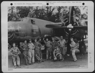 Ground > These Boys Of The 9Th Service Command Have Reason To Smile.  They Are Ground Around The Completed Martin B-26 Marauder "Goatee Hell" Which They Put Together From The Wreckage Of Two Martin B-26 Marauders - Damaged As A Result Of A Freak Accident.  They Us