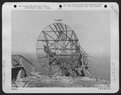 Radar > German Wurzburg Riese Radar Installation At Cap Bear, France.  [Wurzburg Riese Fumg 65 Radar.]