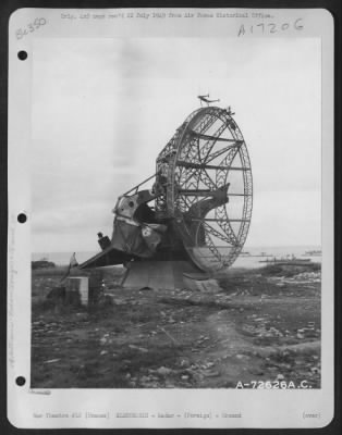 Radar > German Giant Wurzburg Radar Installation On Normandy Beach, France.  22 June 1944.  [Wurzburg Riese Fumg 65 Radar.]