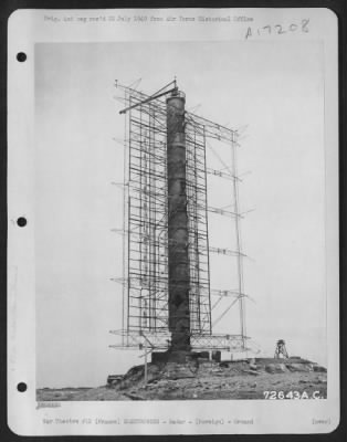 Radar > German Cylinder Chimney Radar Installation At Normandy Beach, France.  22 June 1944.  [Wasserman S Radar.]