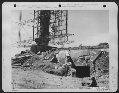 Radar > German Cylinder Chimney Radar Installation At Normandy Beach, France.  22 June 1944.  [Wasserman S Radar.]