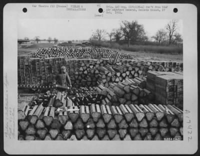 Thumbnail for Supplies > Supplies And Ammunition Piled High At 490 Qm Depot, 9Th Troop Carrier Command, Somewhere In France.  3 March 1945.