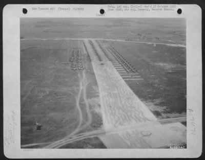 General > Douglas C-47S And Cg-4 Gliders Of The 9Th Troop Carrier Command Are Shown Lined Up On A Landing Strip Prior To Take Off On A Routine Flight Somewhere In France.  12 March 1945.