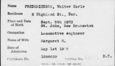 1902 > FREDERICKSON, Walter Earle