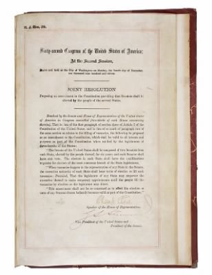 1787 - U.S. Constitution and Amendments > 1913 - Amendment 17: Direct Election of Senators
