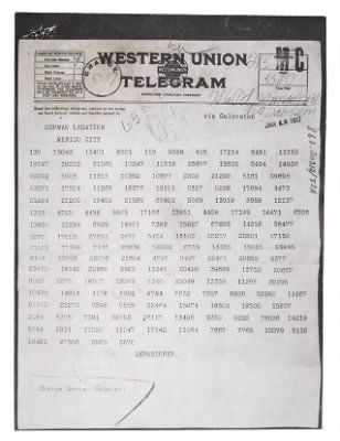 ␀ > 1917 - Zimmermann Telegram