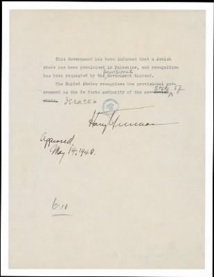 ␀ > 1948 - Recognition of Israel