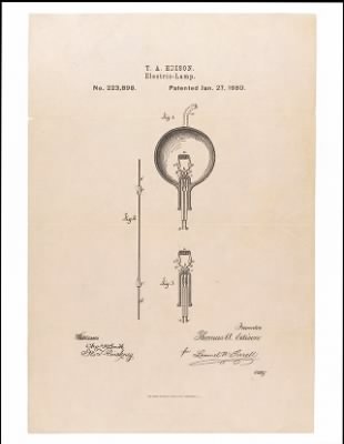 ␀ > 1880 - Patent for the Light Bulb