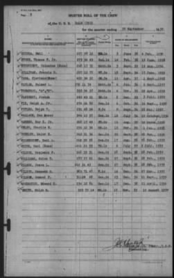 Muster Rolls > 30-Sep-1939