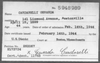 1944 > CARDARELLI Gerarda