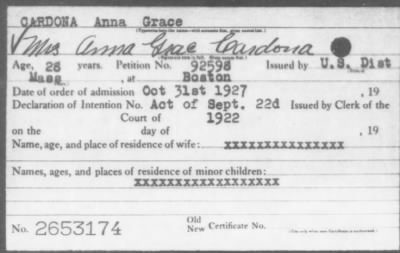 1927 > CARDONA Anna Grace
