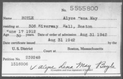 1942 > BOYLE Alyce Rena May