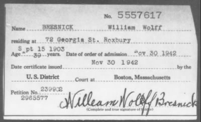 1942 > BRESNICK William Wolff