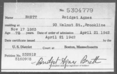 1942 > BRETT Bridget Agnes