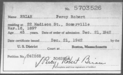 1942 > BRIAN Percy Robert