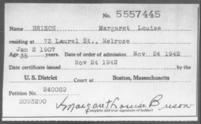 1942 > BRISON Margaret Louise