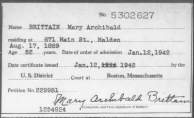 1942 > BRITTAIN Mary Archibald