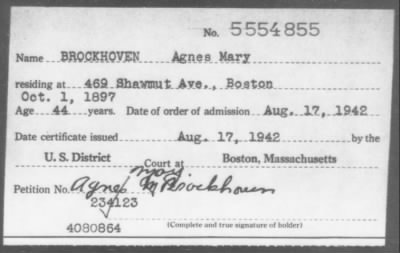 1942 > BROCKHOVEN Agnes Mary