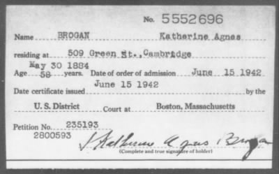 1942 > BROGAN Katherine Agnes