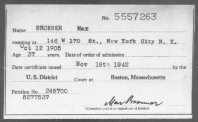 1942 > BRONNER Max