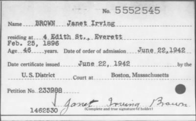 1942 > BROWN Janet Irving