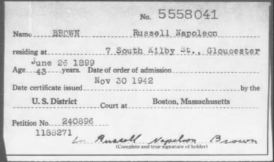 1942 > BROWN Russell Napoleon