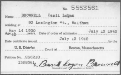 1942 > BROWNELL Basil Logan