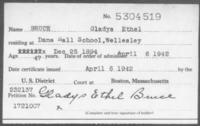 1942 > BRUCE Gladys Ethel