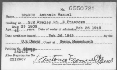 1945 > BRANCO Antonio Manuel