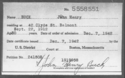 1942 > BUCK John Henry
