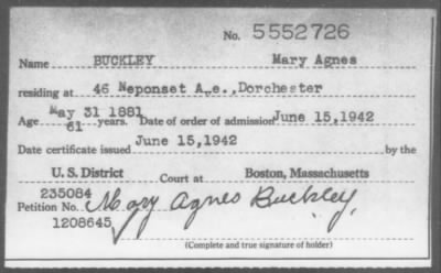 1942 > BUCKLEY Mary Agnes