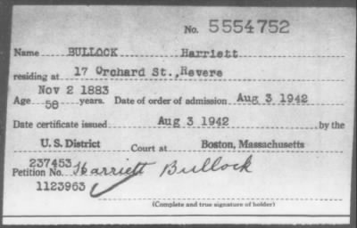 1942 > BULLOCK Harriett