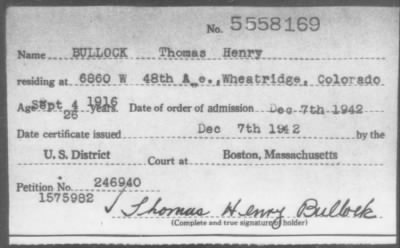 1942 > BULLOCK Thomas Henry