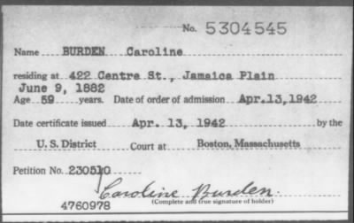 1942 > BURDEN Caroline