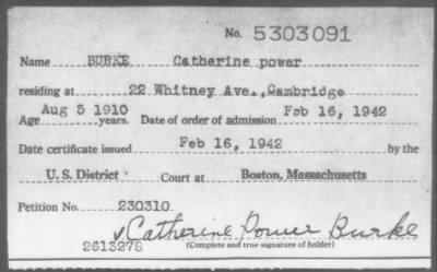 1942 > BURKE Catherine power