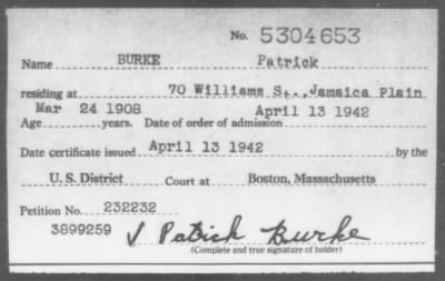 1942 > BURKE Patrick